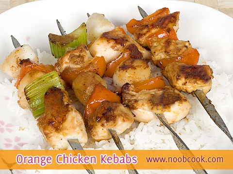 orange chicken kebabs