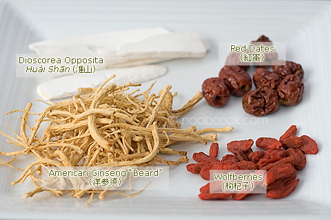 Ingredients for making Ginseng Chicken Soupp