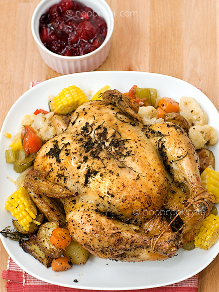 15-minute cranberry sauce with simple roast chicken
