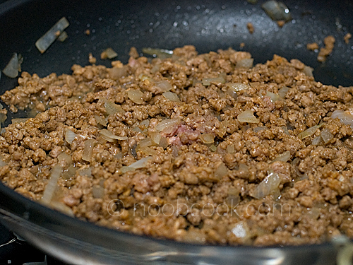 Baked Tofu, Beef and Cheese (Making Process)