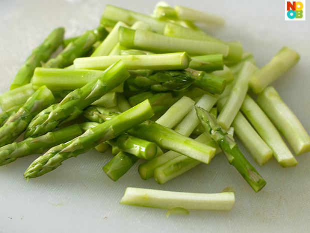 Prepped asparagus.