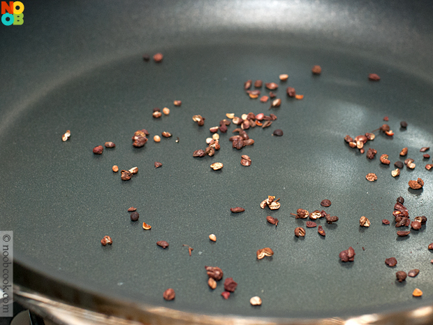 Toasting the sichuan peppercorn