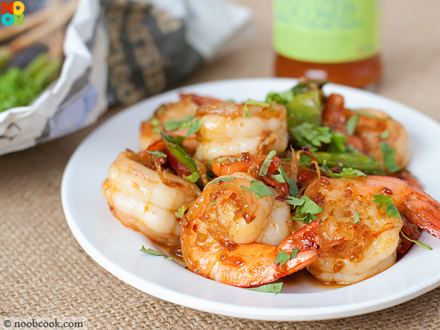 Stir-fried Prawns in Sweet Chilli Sauce