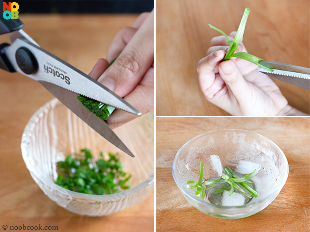 How to cut spring onions