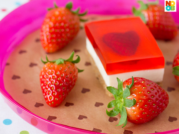 Strawberry Jelly Hearts Cheesecake Recipe