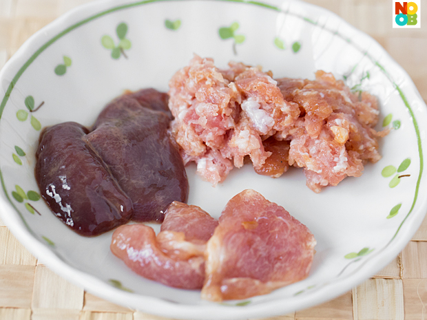 Pork Liver, Sliced Pork, Minced Pork