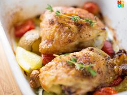 Roasted Chicken Thighs & Vegetables Recipe | NoobCook.com