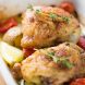 Baked Chicken Thighs on Bed of Vegetables Recipe