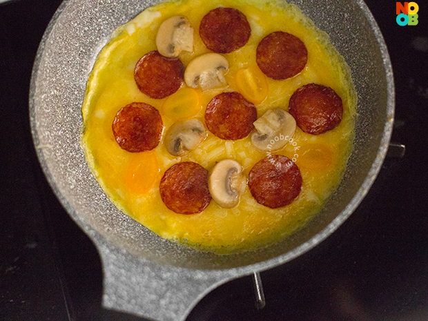 Pepperoni "Pizza" Omelette (Step-by-Step Photos)