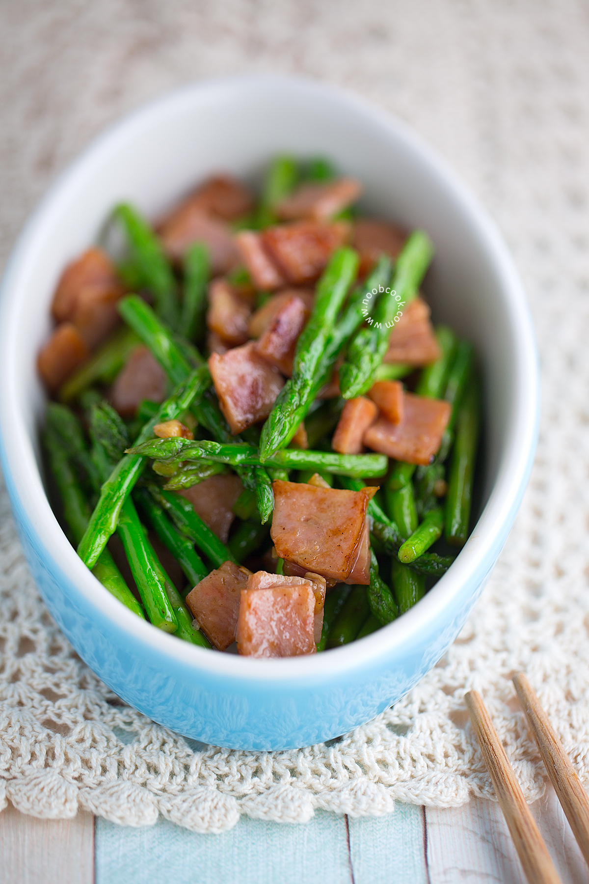 Stir-fry Asparagus & Ham Recipe