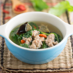 Chinese Spinach, Pork & Century Egg Soup Recipe