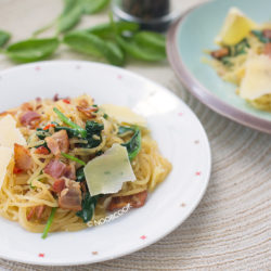 Low Carb Bacon Spinach Spaghetti Recipe
