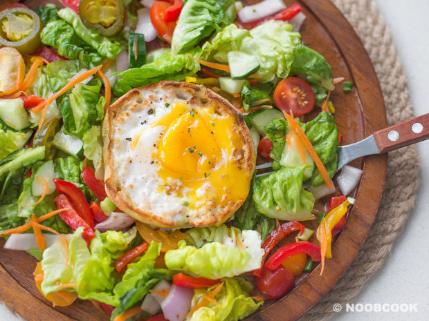 Italian Garden Salad with Baked Egg English Muffin Recipe