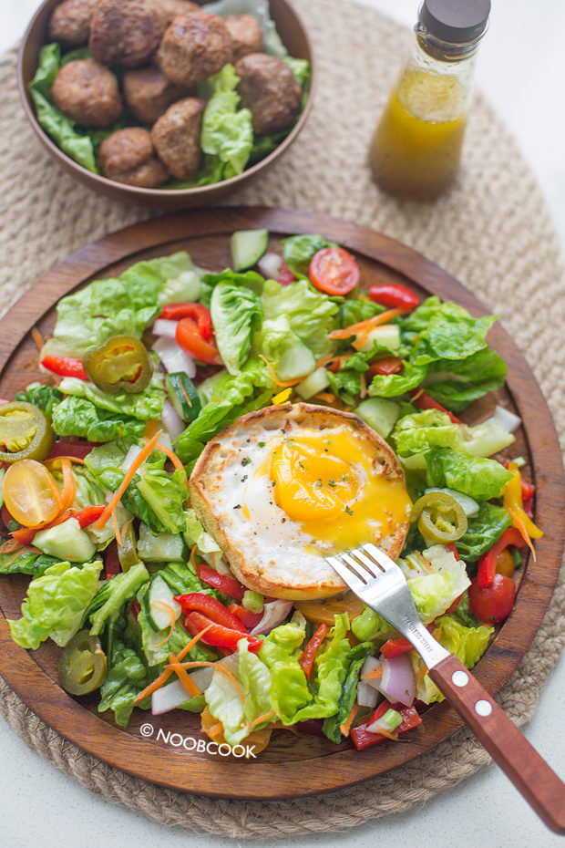 Italian Garden Salad with Baked Egg English Muffin Recipe