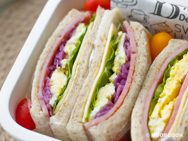 Ham & Cheese Egg Sandwich Recipe (For Lunch Box)