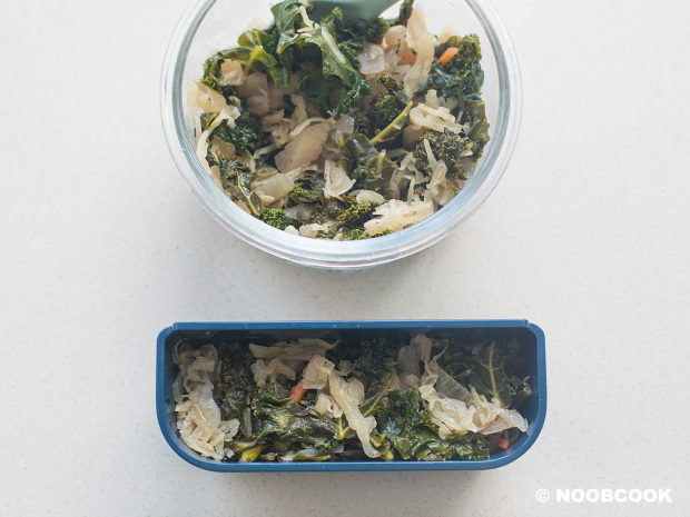 Microwaved Cheesy Sauteed Kale - Step 1