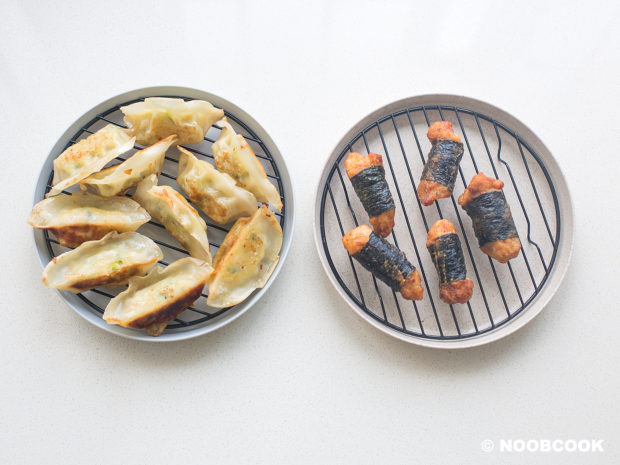 Pan Fried Gyoza + Seaweed Chicken