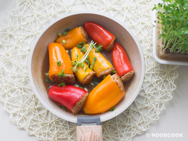 Simmered Stuffed Peppers Recipe