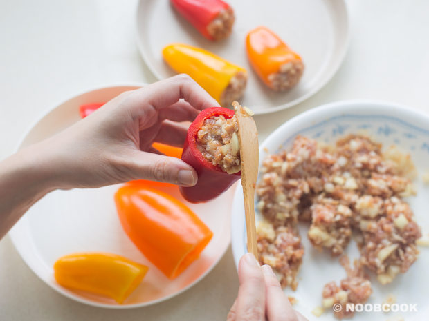 Simmered Stuffed Peppers Recipe