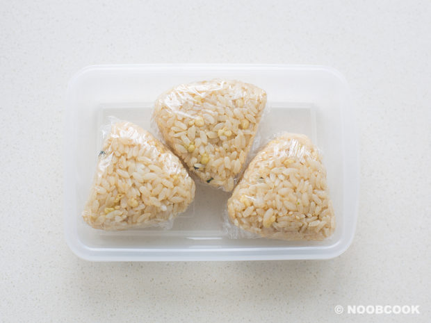 Onigiri Cling Wrapped for Lunch Box