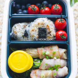 Bacon Wraps Onigiri Lunch Box Recipe
