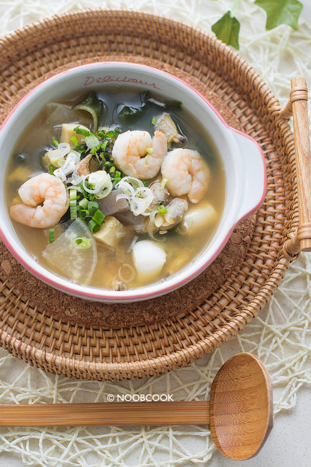 15-min Seafood Miso Soup Recipe