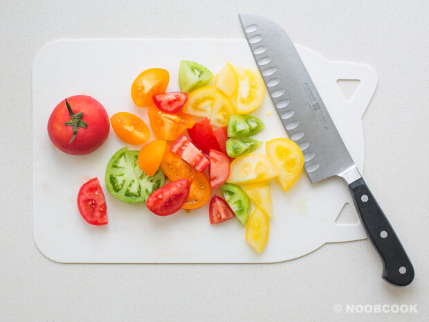 Cutting Heirloom Tomatoes
