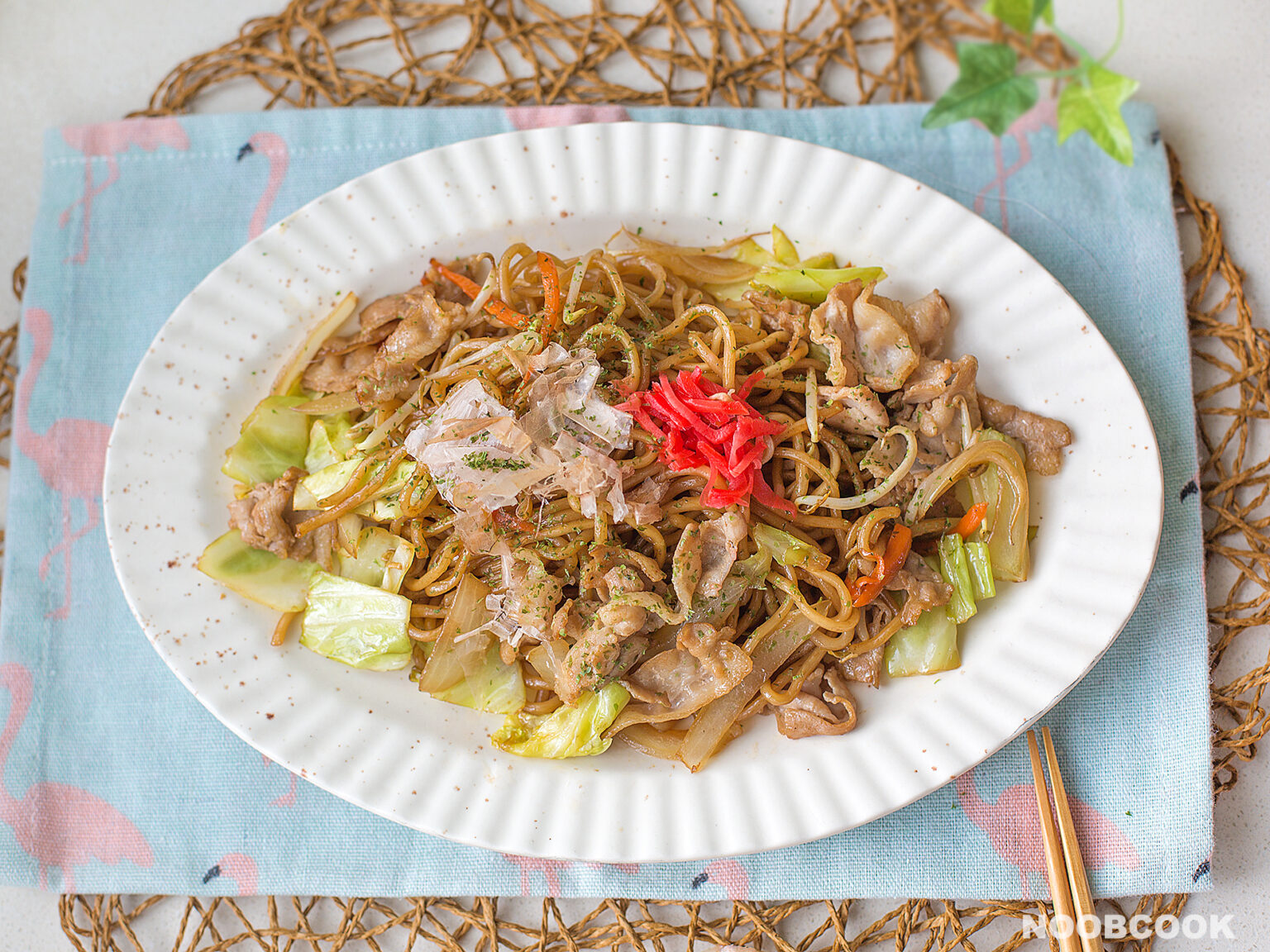 Pork Yakisoba Recipe Japanese OneDish Meal Noob Cook