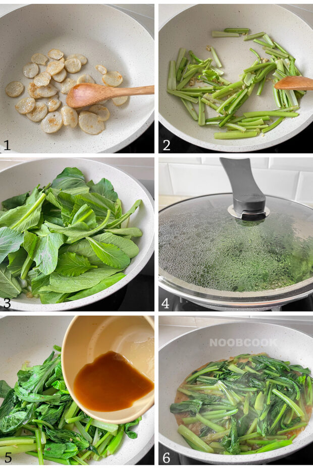 Stir-fry Choy Sum & Fish Cake Steps