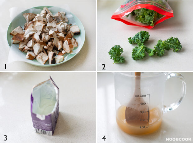 Creamy Mushroom & Kale Ingredients