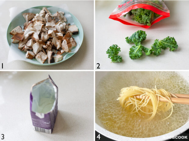 Creamy Portobello Mushroom & Kale Pasta Ingredients