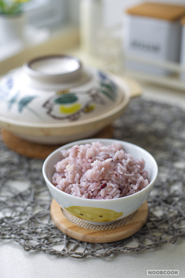 Korean Purple Rice with Hot Pot