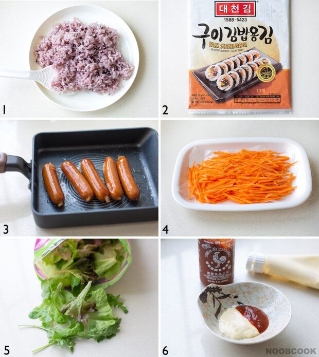 Sausage Kimbap Ingredients