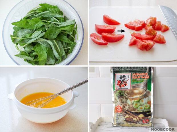 Spinach Tomato Egg Drop Soup Ingredients